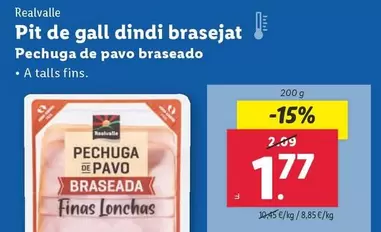 Oferta de Realvalle - Pechuga De Pavo Braseado por 1,77€ en Lidl