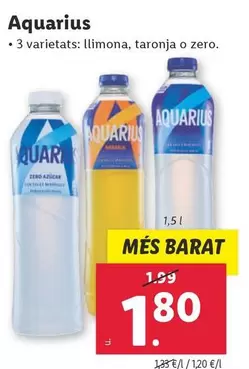 Oferta de Aquarius - 3 Varietats/ Llimona/ Taronja O Zero por 1,8€ en Lidl