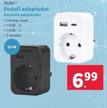 Oferta de Tronic - Enchufe Adaptador por 6,99€ en Lidl