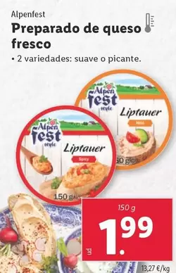 Oferta de Alpenfest - Preparado De Queso Fresco por 1,99€ en Lidl