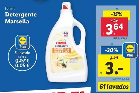 Oferta de Formil - Detergente Marsella por 3,64€ en Lidl