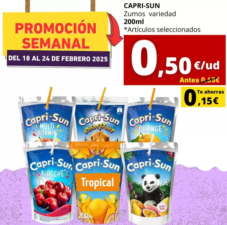 Oferta de Zumos por 0,5€ en Tu Trébol Hipermercados