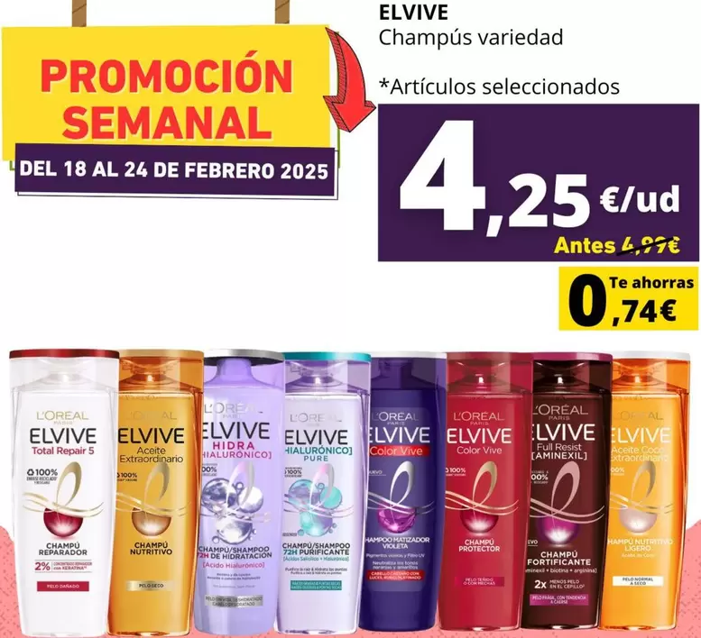 Oferta de L'Oréal - Champus Variedade por 4,25€ en Tu Trébol Hipermercados