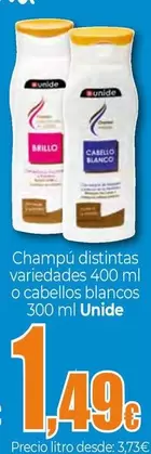 Oferta de Unide - Champú O Cabellos Blancos  por 1,49€ en UDACO