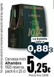 Oferta de Alhambra - Cerveza Mini 1925 Reserva por 0,88€ en UDACO