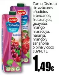 Oferta de Juver - Zumo Disfruta Sin Azúcares Añadidos Arándanos por 1,49€ en UDACO