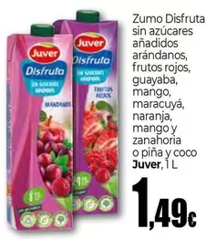 Oferta de Juver - Zumo Disfruta Sin Azúcares Añadidos Arándanos por 1,49€ en Unide Market