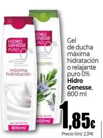 Oferta de Hidro Genesse - Gel De Ducha Máxima Hidratación O Relajante Puro 0%  por 1,85€ en Unide Market