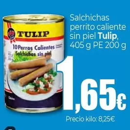 Oferta de Tulip - Salchichas Perrito Caliente Sin Piel por 1,65€ en Unide Supermercados