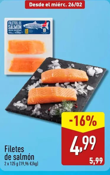 Oferta de Filetes De Salmón por 4,99€ en ALDI