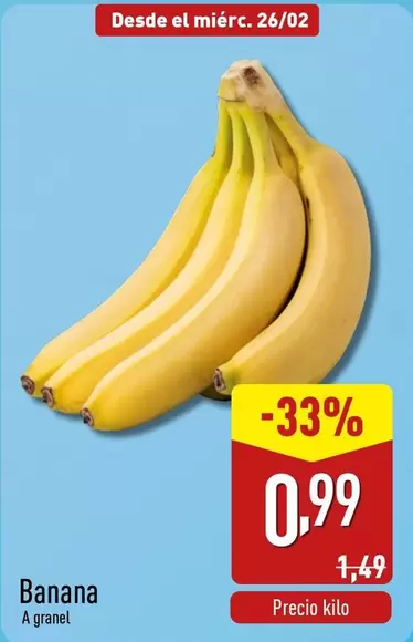 Oferta de Banana por 0,99€ en ALDI