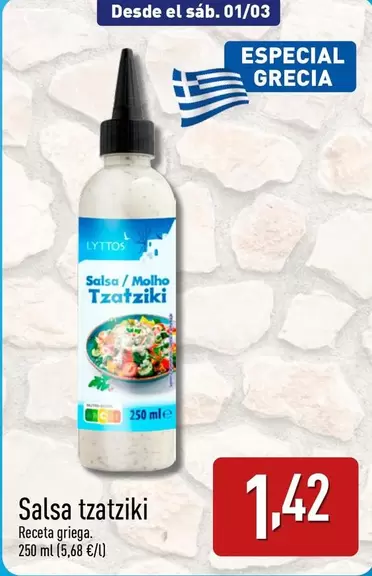 Oferta de Lyttos - Salsa Tzatziki por 1,42€ en ALDI