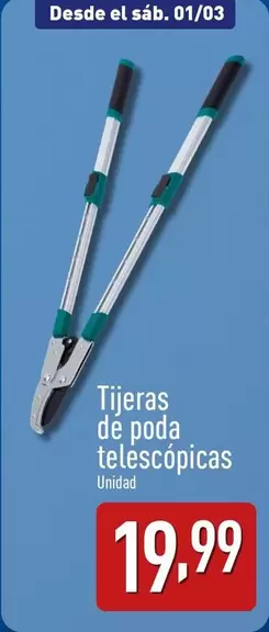 Oferta de Tijeras Dé Poda Telescópicas por 19,99€ en ALDI