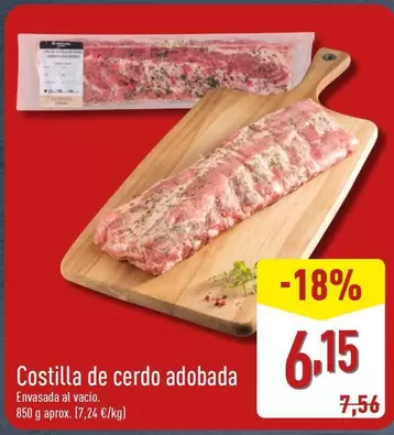 Oferta de Costilla De Cerdo Adobada por 6,15€ en ALDI