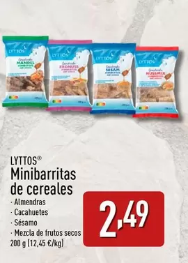 Oferta de Lyttos - Minibarritas De Cereales por 2,49€ en ALDI