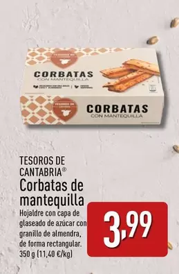 Oferta de Tesoros De Cantabria - Corbatas De Mantequilla por 3,99€ en ALDI