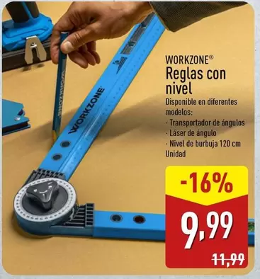 Oferta de Workzone -  Reglas Con Nivel por 9,99€ en ALDI