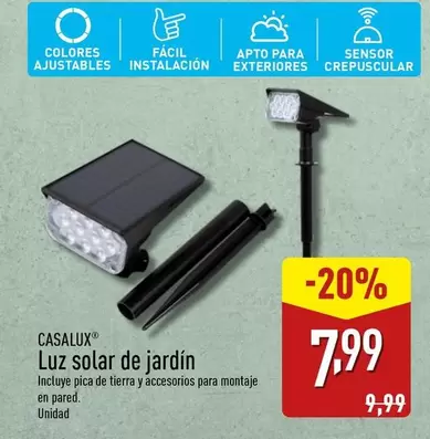 Oferta de Casalux - Luz  De Jardin por 7,99€ en ALDI