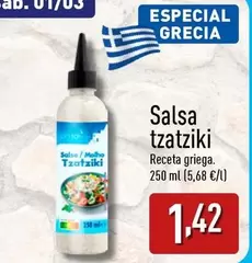 Oferta de Salsa Tzatziki por 1,42€ en ALDI