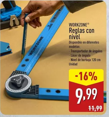 Oferta de Workzone - Reglas Con Nivel por 9,99€ en ALDI