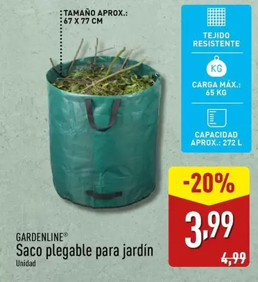 Oferta de Gardenline - Saco Plegable Para Jardin por 3,99€ en ALDI