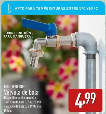 Oferta de Gardenline - Valvula De Bola por 4,99€ en ALDI