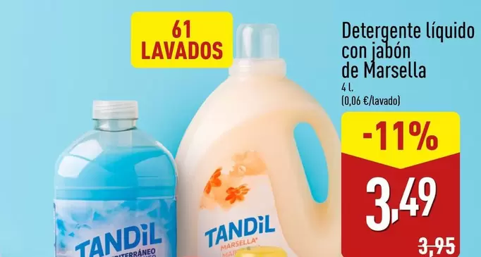 Oferta de Detergente Líquido Con Jabón De Marsella por 3,49€ en ALDI