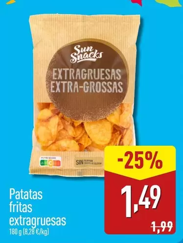 Oferta de Sun Snack - Patatas Fritas Extragruesas por 1,49€ en ALDI