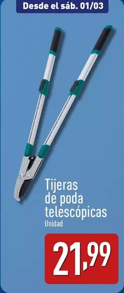 Oferta de Tijeras De Poda Telescopicas por 21,99€ en ALDI