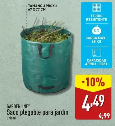 Oferta de Gardenline - Saco Plegable Para Jardín por 4,49€ en ALDI