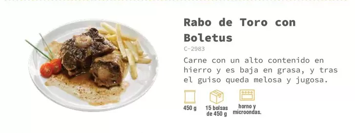 Oferta de Toro - Rabo De  Con Boletus en Abordo