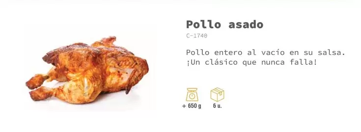 Oferta de Pollo Asado en Abordo