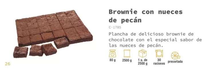 Oferta de Brownie Con Nueces De Pecan en Abordo