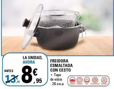 Oferta de Freidora Esmaltada Con Cesto por 8,95€ en E.Leclerc