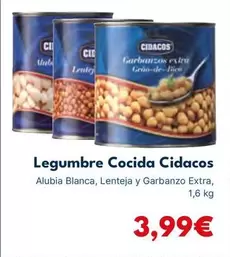 Oferta de Cidacos - Legumbre Cocida por 3,99€ en Cash Unide