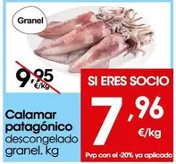 Oferta de Calamar Patagonico por 7,96€ en Eroski