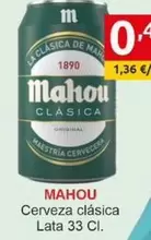 Oferta de Mahou - Cerveza Clasica por 0,4€ en Supermercados Extremadura