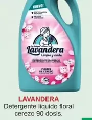 Oferta de Lavandera - Detergente Liquido Floral Cerezo 90 Dosis en Supermercados Extremadura