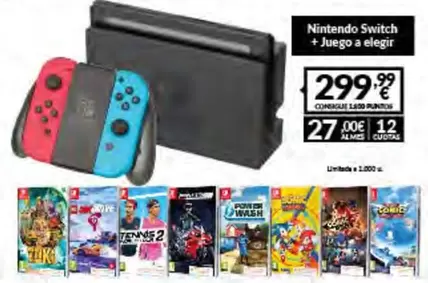 Oferta de Nintendo - Switch + Juego A Elegir por 299,99€ en Game