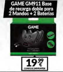 Oferta de Game GM911 Base De Recarga Doble Para 2 Mandos +2 Baterías por 19,99€ en Game