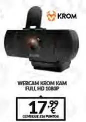 Oferta de Krom - Webcam Kam Full Hd por 17,99€ en Game