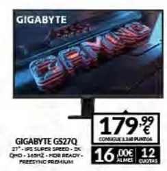 Oferta de Gigabyte GS27Q  por 179,99€ en Game