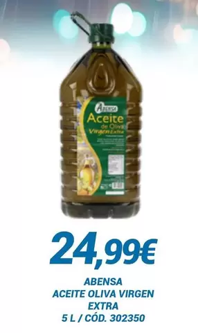 Oferta de Abensa - Aceite Oliva Virgen Extra por 24,99€ en Dialsur Cash & Carry