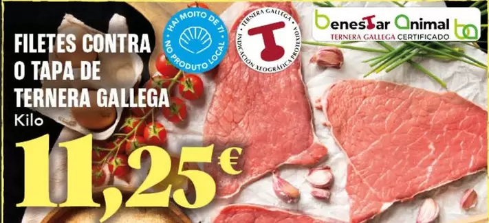 Oferta de Ternera Gallega - Filetes Contra O Tapa por 11,25€ en Gadis