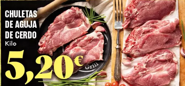 Oferta de Chuletas De Aguja De Cerdo por 5,2€ en Gadis