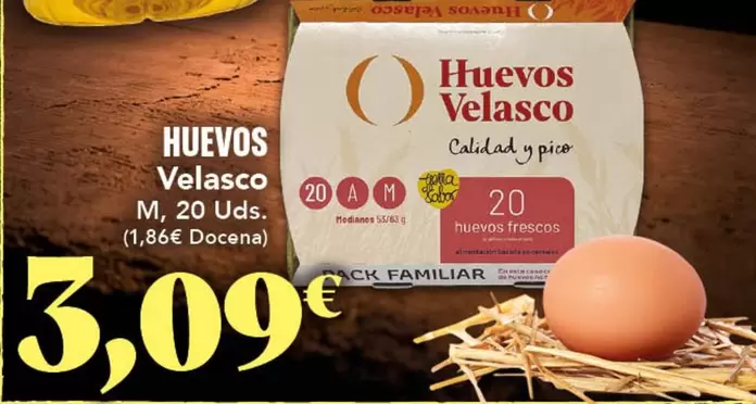 Oferta de Velasco - Huevos por 3,09€ en Gadis