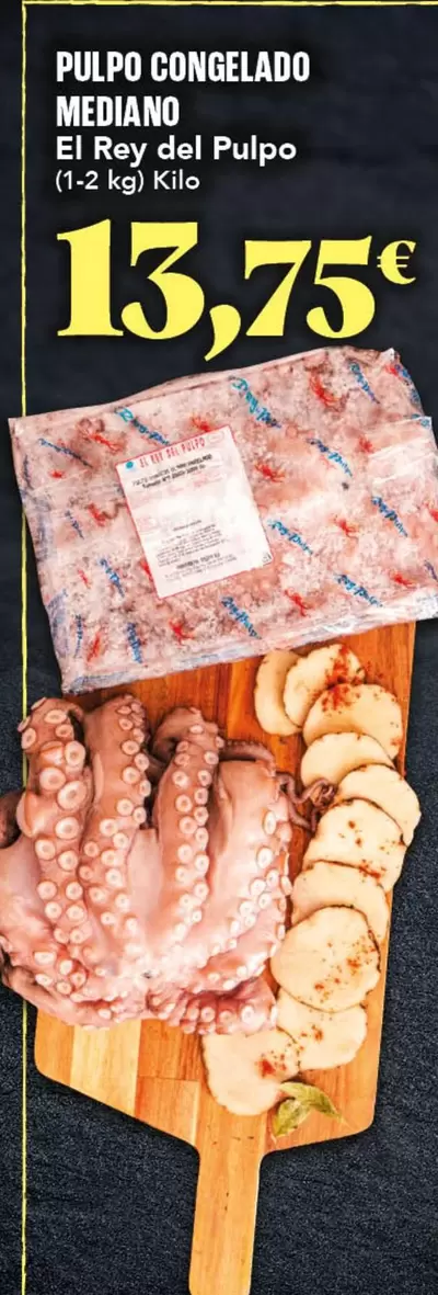 Oferta de Pulpo Congelado Mediano por 13,75€ en Gadis