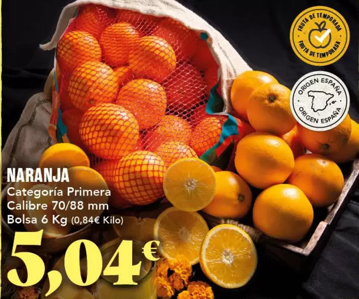 Oferta de Naranja por 5,04€ en Gadis