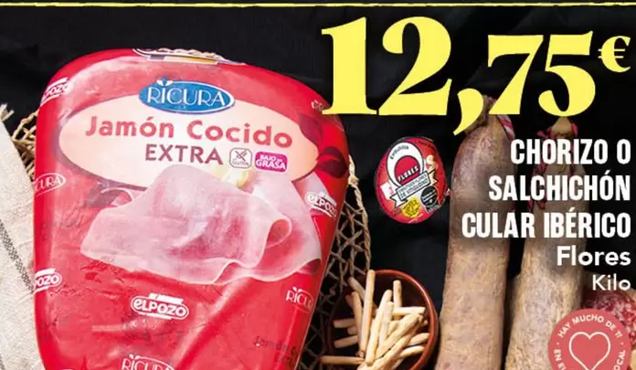 Oferta de Elpozo - Chorizo O Salchichon Cular Iberico  por 12,75€ en Gadis