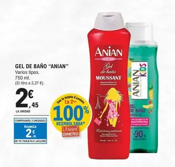 Oferta de Anian - Gel De Baño por 2,45€ en E.Leclerc